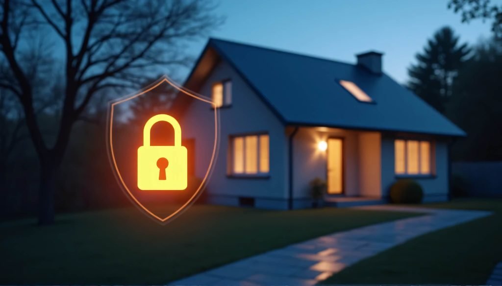Home secured with a lock while the owner is away